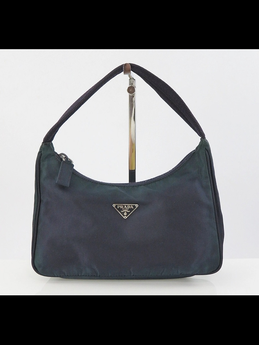 Prada Navy Nylon Shoulder Bag